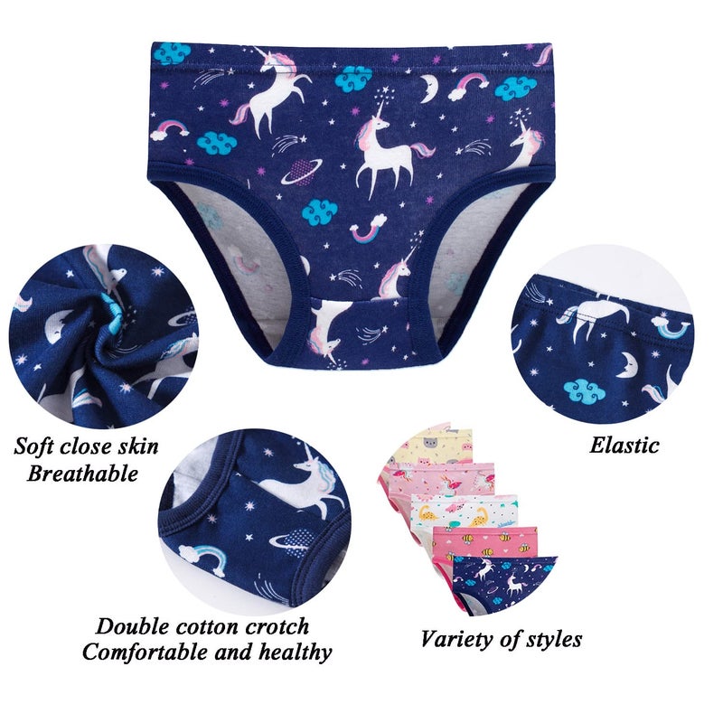 Boboking Girls Series Soft Panties Little Girls' Assorted Underwear (Pack of 6) Size 4T - Image 2
